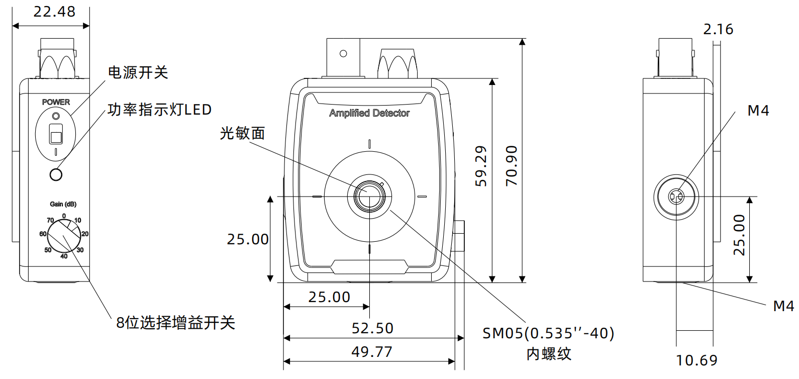 【1031—1035-详情页尺寸图】铟镓砷放大光电探测器.png
